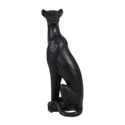 STATUETTE LEOPARD NOIRE ASSIS H.38CM
