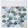 STICKER CARREAUX VAGUE BLEU 25X25CM