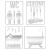 STICKER MIROIR PLAQUE DE PORTE