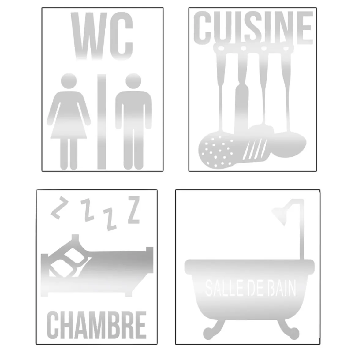 STICKER MIROIR PLAQUE DE PORTE
