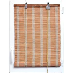 STORE ENROULEUR BAGUETTES BAMBOU 60X180CM NATUREL BLANC