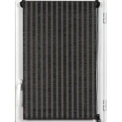 STORE ENROULEUR TAMISANT EFFET BAMBOU 90X180CM NOIR