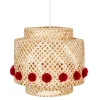 SUSPENSION BAMBOU LIBY POMPON D.28CM