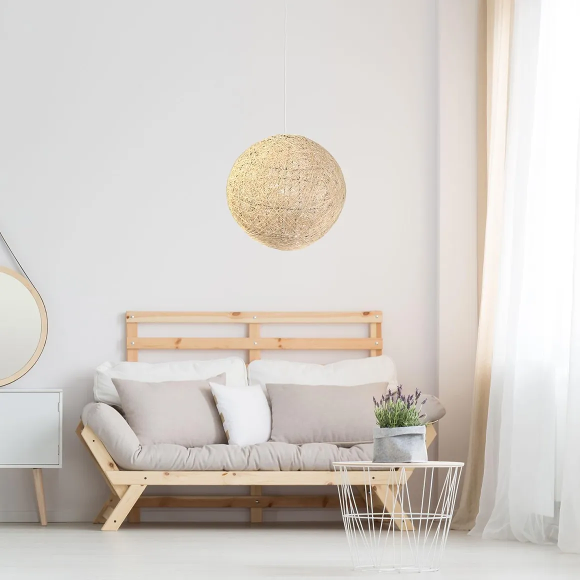 SUSPENSION INTERIEUR BEIGE 30CM