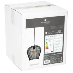 SUSPENSION METAL FILAIRE JENA NOIR D.26CM