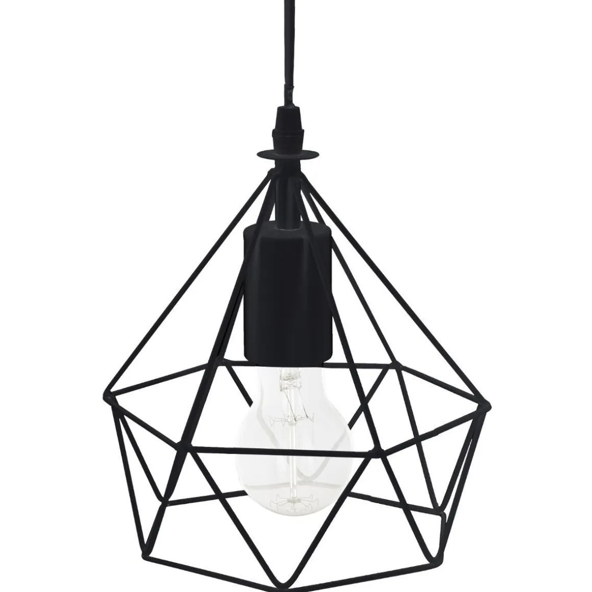 SUSPENSION METAL FILAIRE NOIR D.19X22CM