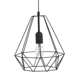 SUSPENSION METAL FILAIRE NOIR D.26X29CM