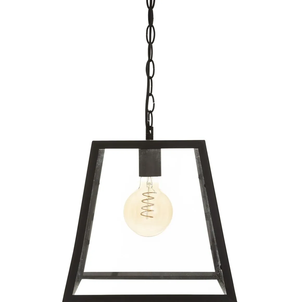 SUSPENSION METAL VERRE POE NOIR D.30CM