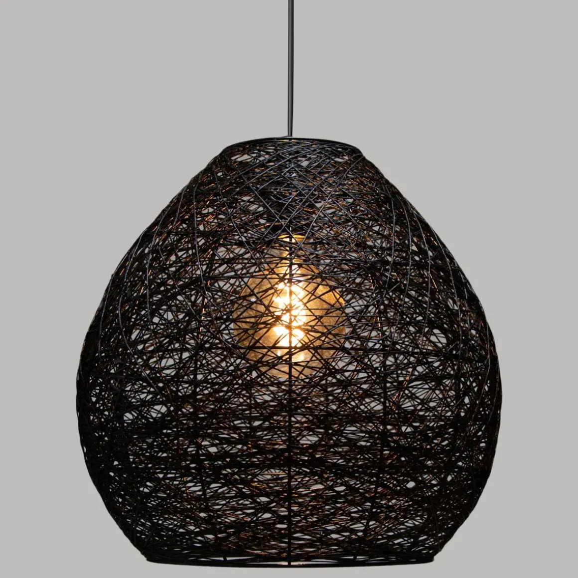 SUSPENSION PAPIER NOIR MONA D.34CM
