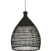 SUSPENSION ROTIN LEA NOIR D.49CM
