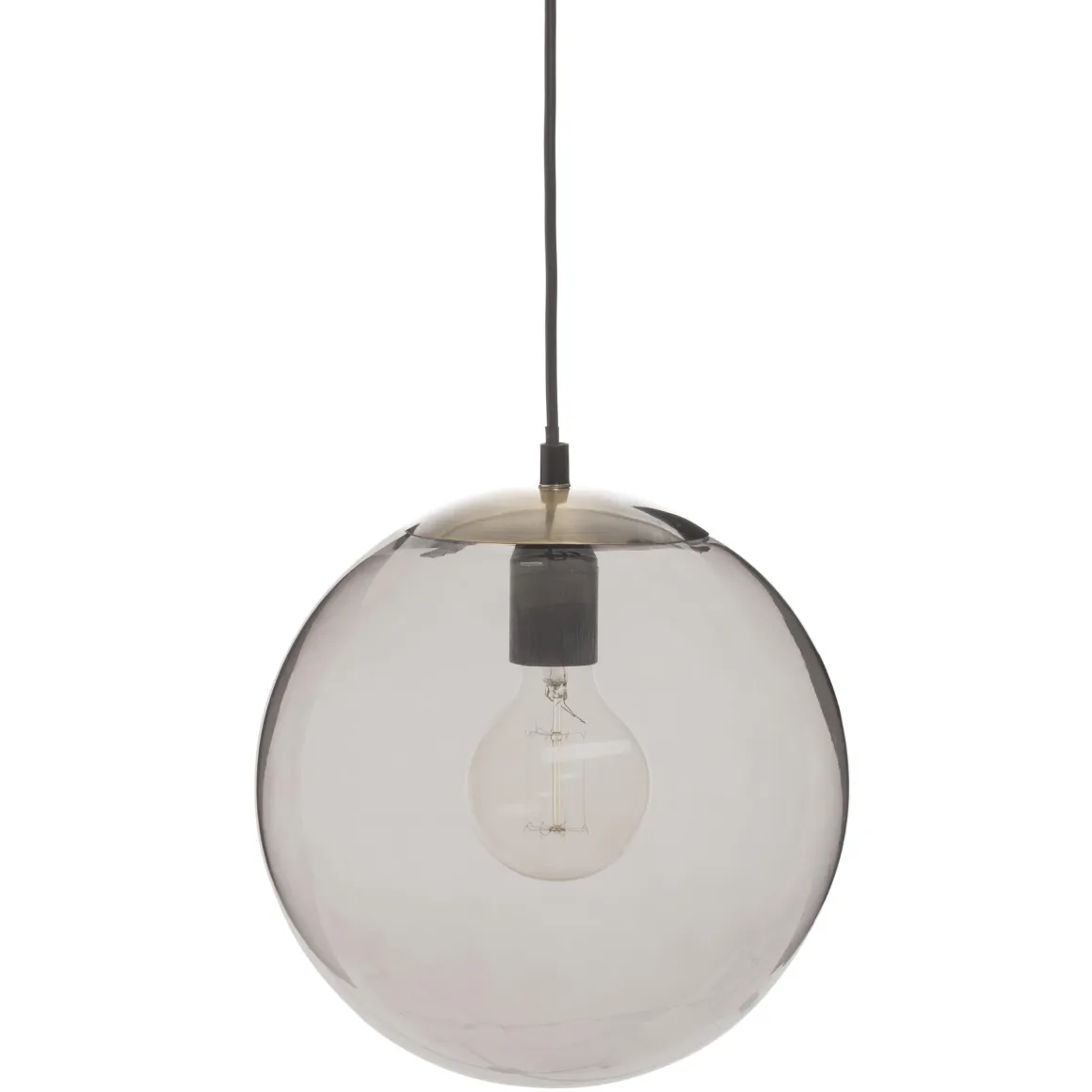 SUSPENSION VERRE BOULE FUME ARCHI D.25CM