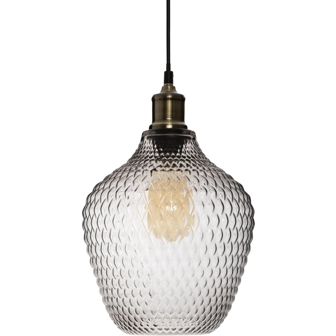 SUSPENSION VERRE FUME OMAHA D.21CM