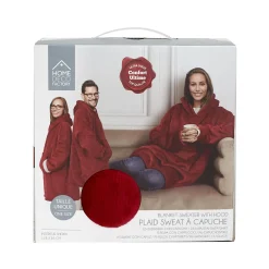 SWEAT A CAPUCHE INTERIEUR SHERPA ROUGE