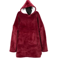 SWEAT A CAPUCHE INTERIEUR SHERPA ROUGE