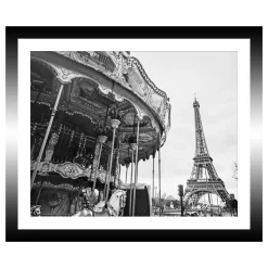 TABLEAU 25X25CM BAGUETTE NOIRE CARROUSSEL