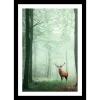 TABLEAU 25X35CM BAGUETTE NOIRE MAT CERF