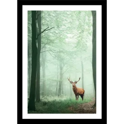 TABLEAU 25X35CM BAGUETTE NOIRE MAT CERF
