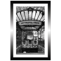 TABLEAU 20X30CM BAGUETTE NOIRE PARIS METRO