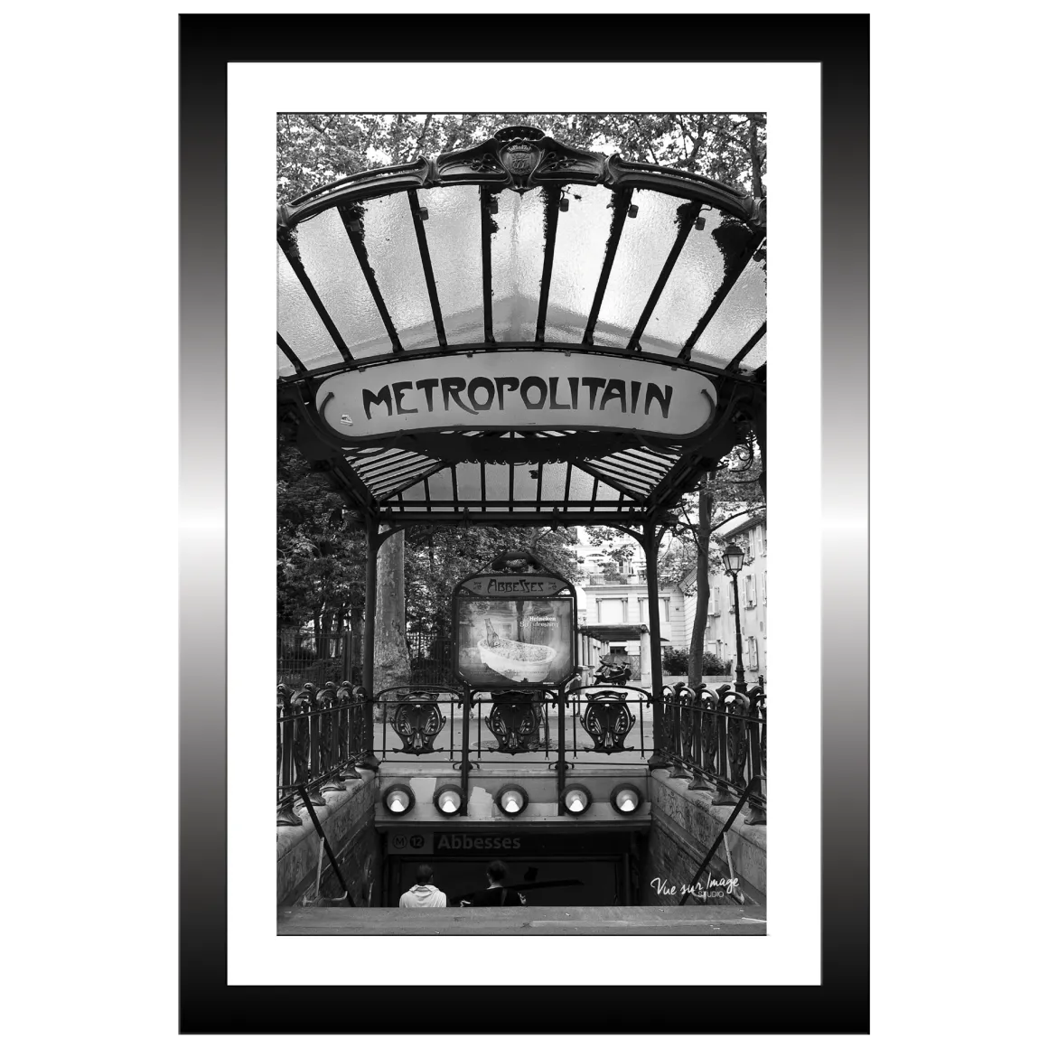 TABLEAU 20X30CM BAGUETTE NOIRE PARIS METRO