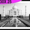 TABLEAU 30X25CM BAGUETTE NOIR TAJ MAHAL