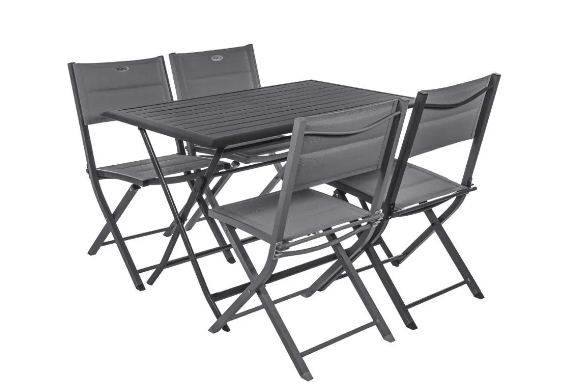 TABLE AZUA PLIANTE ALUMINIUM GRAPHITE 4 PLACES