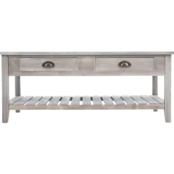 TABLE BASSE BOIS CAMPAGNE 2 TIROIRS