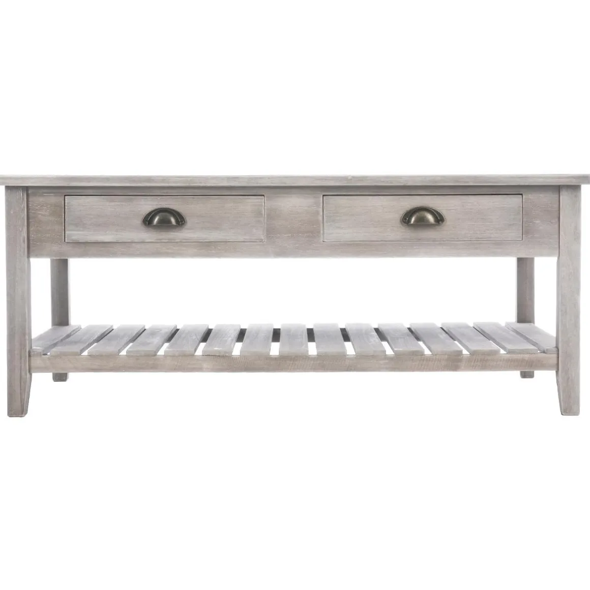 TABLE BASSE BOIS CAMPAGNE 2 TIROIRS