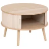 TABLE BASSE 2 PORTES NYSOS BEIGE D.60X60X40.7CM
