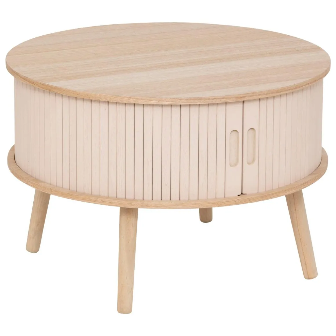 TABLE BASSE 2 PORTES NYSOS BEIGE D.60X60X40.7CM