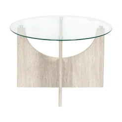 TABLE BASSE RONDE VERRE PIETRA D70CM