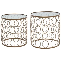 TABLE CAFE ARCHI DORE D.35X35X38CM