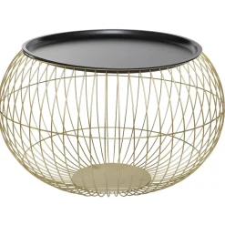 TABLE CAFE METAL ALYA DORE D.49X35CM