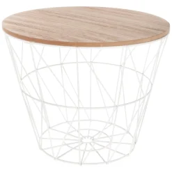 TABLE CAFE METAL BLANC KUMI D.38X30.5CM