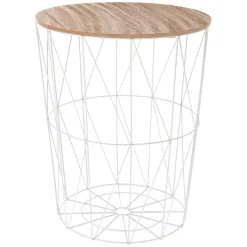 TABLE CAFE METAL BLANC KUMI D.47X57CM