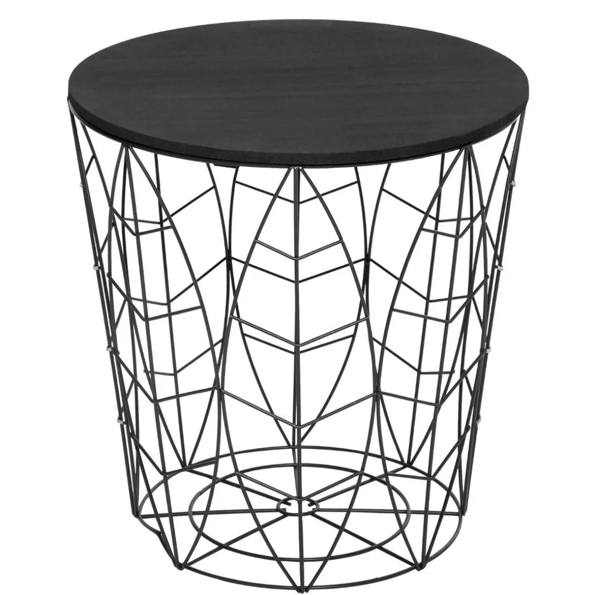 TABLE CAFE METAL FEUILLE KUMI NOIR