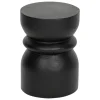 TABLE CAFE TOTEM JAFAR BOIS NOIR H.39.5CM