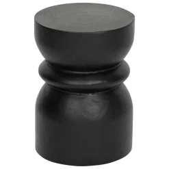 TABLE CAFE TOTEM JAFAR BOIS NOIR H.39.5CM