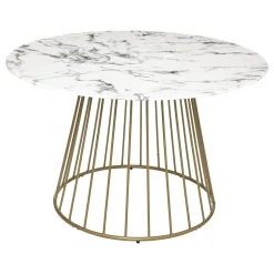 TABLE DINER RAYO BLANC DORE D.120CM