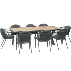 TABLE EMPERIA ACACIA ALUMINIUM 8 PLACES