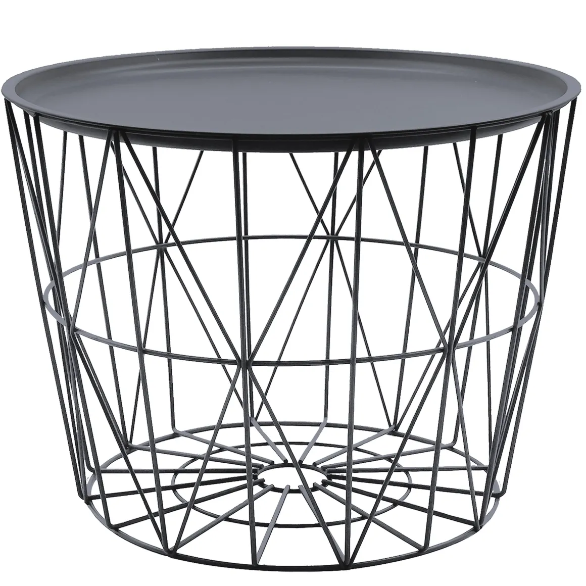 TABLE FILAIRE METAL GRIS D.50CM