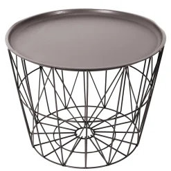 TABLE FILAIRE METAL TAUPE D.50CM
