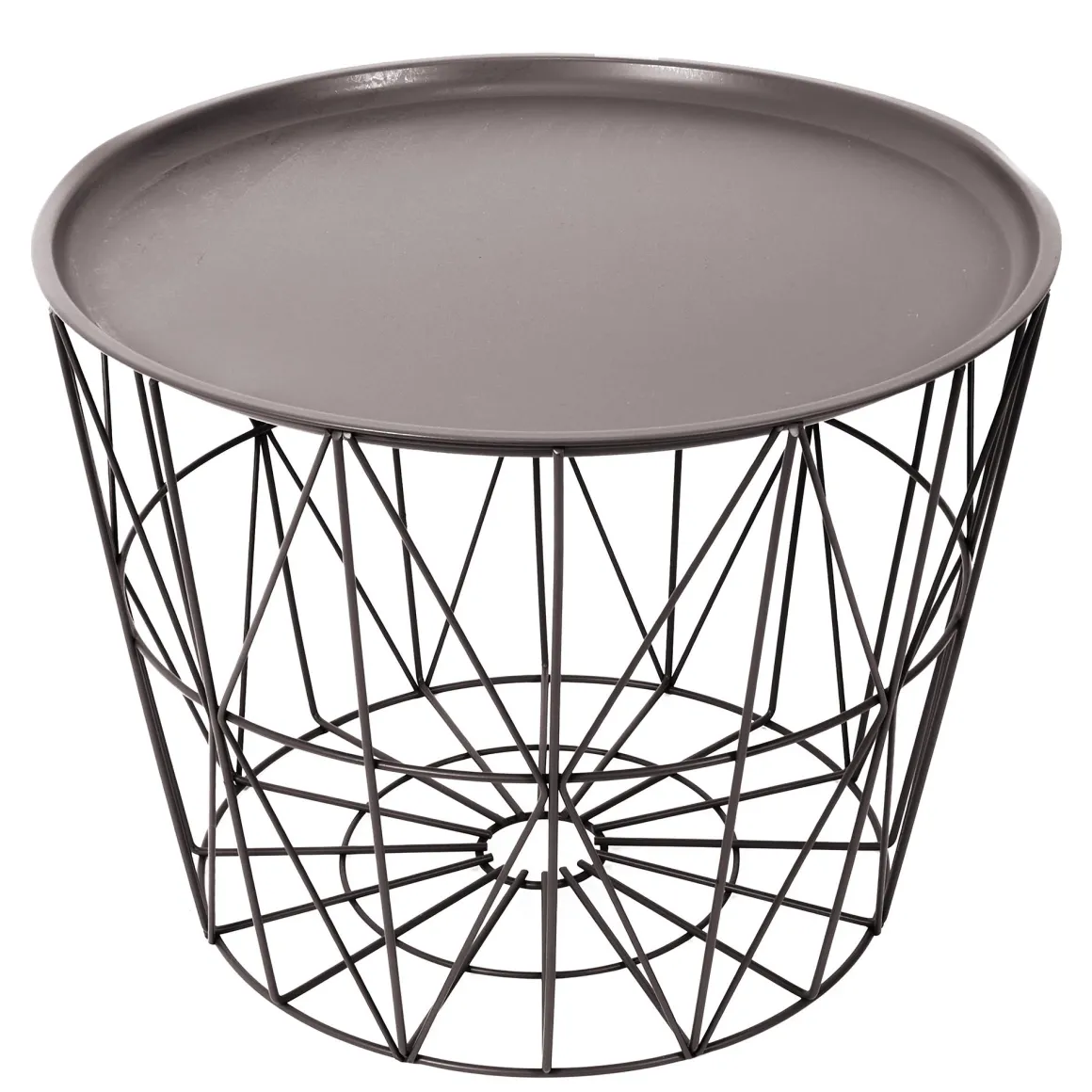 TABLE FILAIRE METAL TAUPE D.50CM