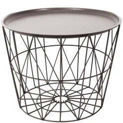 TABLE FILAIRE METAL TAUPE D.50CM