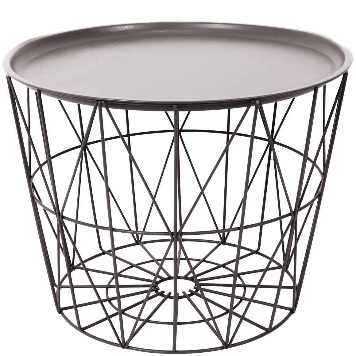 TABLE FILAIRE METAL TAUPE D.50CM