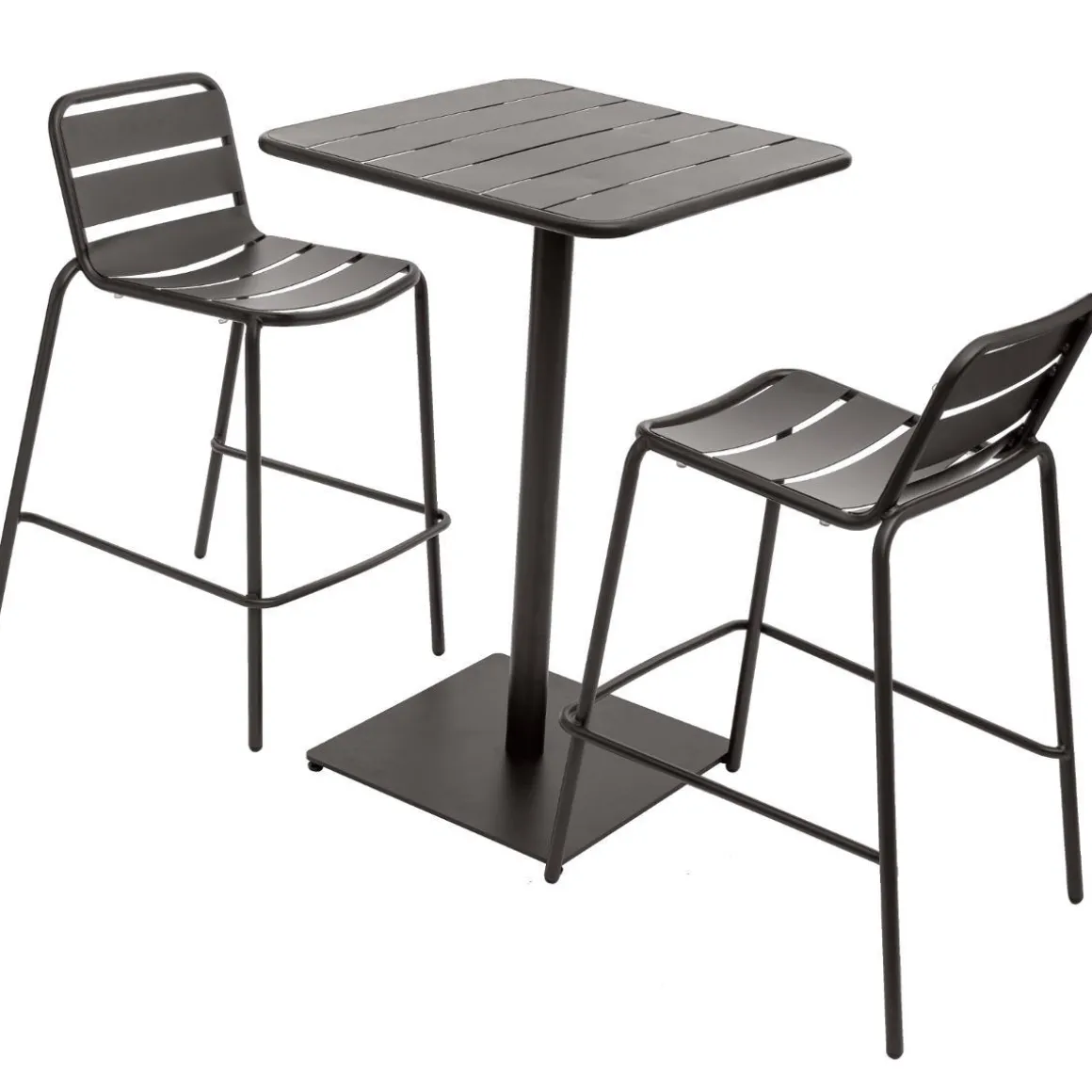 TABLE HAUTE PHUKET CARREE GRAPHITE 2 PLACES