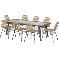 TABLE LAMBADA FIXE CERAMIQUE GRAPHITE 8 PLACES