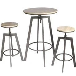 TABLE MANGE DEBOUT 2 TABOURETS REGLABLES ARIA