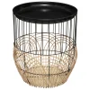 TABLE METAL ROTIN NOIR D.37X44CM
