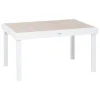 TABLE PIAZZA EXTENSIBLE ALUMINIUM LIN BLANC 10 PLACES