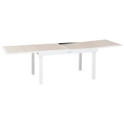 TABLE PIAZZA EXTENSIBLE ALUMINIUM LIN BLANC 10 PLACES